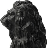 Glitzhome Guardian Sitting Lion Garden Statue MGO Outdoor Decoration, 27.75" H, Black