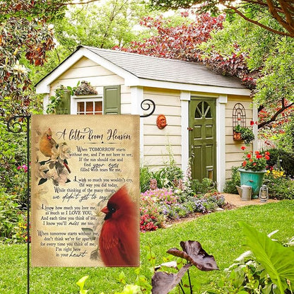 AVOIN colorlife Cardinal Memorial Garden Flag 12x18 Inch Double Sided, A Letter From Heaven Commemorate Cemetery Grave Yard Outdoor Decoration