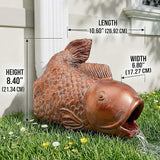 Real Koi Gutter Downspout Extender Statue, Garden Ornament, Fish Decorative Gutter Extension Downspout, Perfect Rain Diverter for 3"x4" Downspouts, Eco-Friendly Resin, Outdoor Decor Gift