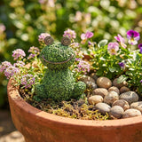 Green Frog Figurine for Plant Pot Decor, 5.3" Resin Frog Small Statue Fairy Garden Accessories, Outdoor Flower Garden Yard Patio Lawn Indoor Table Shelf Home Decorations, Gifts for Women