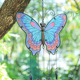 Taman Wind Chimes, 40" Butterfly Glass Wind Chime Colourful Wings Decorative Valentine's Day Gift Memorial Sympathy Gift Mom for Home, Outdoor, Yard, Patio,Garden Decor