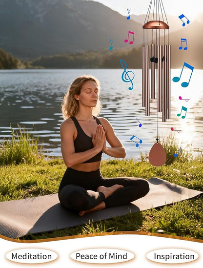 Large Alu Wind Chimes 37 Inch Zen Atmosohere A Gift for Mon Neighbor Suit for Garden Outdor Yoga Patio Decoration Unisex Brown