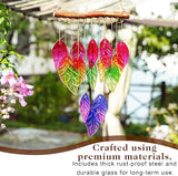 Glass Wind Chimes Suncatcher for Outside,23" Colorful Glass Leaf Wind Chimes Outdoor,Crystal Hanging Wind Chime for Home,Garden,Patio and Yard Decor