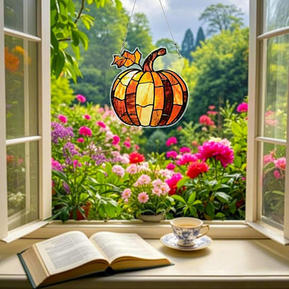 Fall Pumpkin Ornaments Colorful Window Hanging Decorations Home Wall Decor for Indoor Outdoor