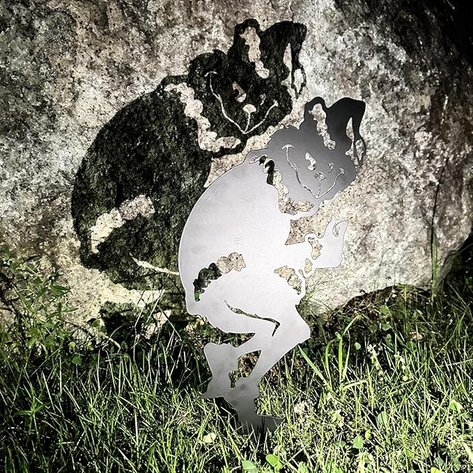 Haiyumaoyi Outdoor Christmas Yard Sign Decorations Christmas Black Metal Yard Decor for Front Yard or Garden Holiday Display for Outdoor Garden Decor and Home Party Decorations 16.5x8.5Inch