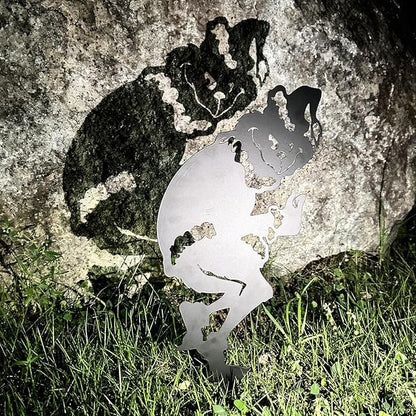 Haiyumaoyi Outdoor Christmas Yard Sign Decorations Christmas Black Metal Yard Decor for Front Yard or Garden Holiday Display for Outdoor Garden Decor and Home Party Decorations 16.5x8.5Inch