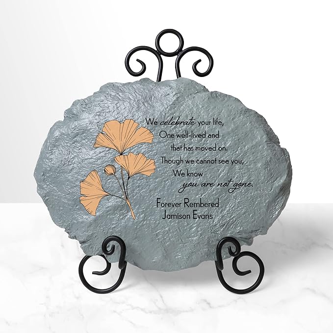 Let's Make Memories Personalized Sympathy Garden Stone - Always with Us - Condolence & Memorial Gift - Customize with Message -11" Lx6 Wx3 D