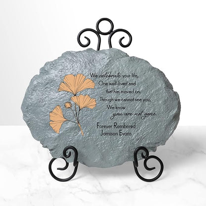 Let's Make Memories Personalized Sympathy Garden Stone - Always with Us - Condolence & Memorial Gift - Customize with Message -11" Lx6 Wx3 D