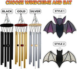 Halloween Bat Gothic Wind Chime for Outside Halloween Decoration Spooky Bat Suncatcher Crystal Rainbow Ornament Bat Flying Wind Chimes Outdoor for Porch Witchy Garden Gifts for Bat Lovers Friends