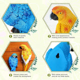 Jetec Parrot Decor Outdoor Tiki Bar Decor Large Realistic Parrot Statues Outside Lifelike Bird Sculptures Garden Patio Yard Lawn Figurines for Tropical Animal Tree Wall(2 Pcs,Blue, Yellow)