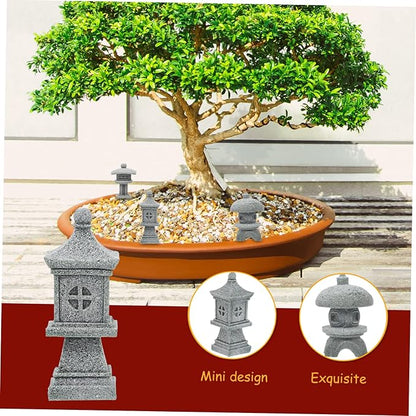 Milisten 3Pcs Pavilion Shaped Garden Decor Outdoor Micro Landscaping Ornament Weather Resistant Statues for Garden Balcony Unique Home Office Decoration