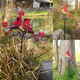 Red Cardinal Garden Stake - Metal Outdoor Decor for Patio & Yard(Red Cardinal-b)