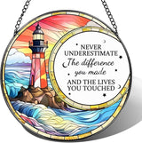 Thank You Gifts, Stained Glass Suncatcher Ornament, Window Hanging, Going Away/Goodbye, Appreciation, Retirement Gifts for Women, Men, Coworker, Boss, Friend | Retirement Party Decorations - Style J