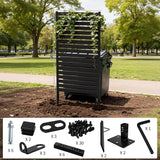38" W x 72" H Tall Outdoor Privacy Screens, Panel Wrought Iron Fence for Backyard Seclusion - Also Hides Air Conditioner, Pool Pump & Tools