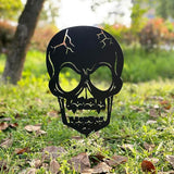 Halloween Decorations Outdoor, Metal Skull Decorative Garden Stakes for Halloween Decor, Metal Yard Signs for Outside Garden Lawn Porch Party Decorations
