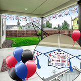 Chunful 12 Pack Graduation Yard Signs Grad Decoration 2026 Happy Graduate Lawn Garden Sign with Stake Congrats Outdoor Plastic Cap Hanging Ornament for Class Pathway Walkway Porch Party(Red Blue)