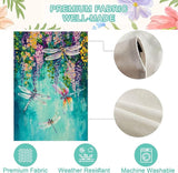 Baccessor Spring Summer Floral Garden Flag Double Sided 12.5 x 18 Inch Burlap with Clip and Stopper,Wisteria Dragonfly Welcome Flag Front Yard Lawn Seasonal Farmhouse Outside Outdoor Decoration