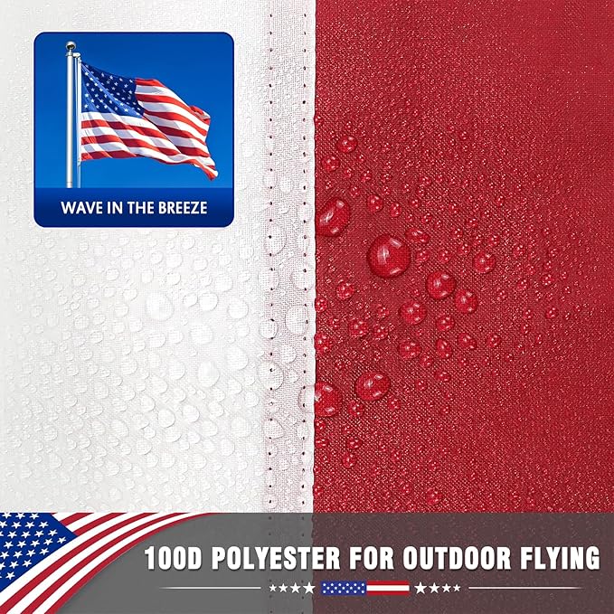 5x3 Ft American Outdoor Flag - US Flag Bright Color and Fade Resistant - Canvas Header and Double Stitched - USA Flags with Brass Grommets (US Flag 2pc)