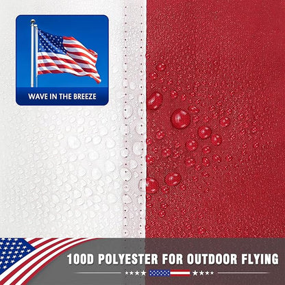 5x3 Ft American Outdoor Flag - US Flag Bright Color and Fade Resistant - Canvas Header and Double Stitched - USA Flags with Brass Grommets (US Flag 2pc)