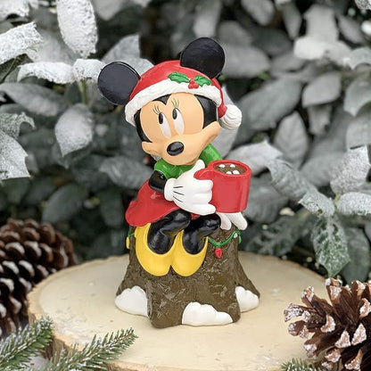 Disney Minnie Mouse Drinking Cocoa Christmas Outdoor Garden Statue, Stands 8 Inches Tall and 5 Inches Wide Officially Licensed Disney Product