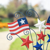Glitzhome 30.25" H Wooden/Metal American Flags Patriotic Garden Yard Stake, 4th of July Wall Decor for Home Yard Front Door National Day Decoration