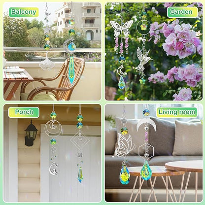 FACIACC 407 Pcs DIY Crystal Suncatcher, Sun Catchers Making Kits Craft with Hooks for Adults, Hanging Decorative with Chain Crystals Rainbow for Indoor Outdoor Garden Windows and Party Decor