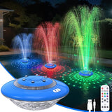 Floating Pool Fountain with Lights Show, 9 Pool Light Modes and 3 Fountain Modes with Remote for Inground Above Ground Pool, Upgraded Rechargeable Pool Fountains with Anchor-1 PC
