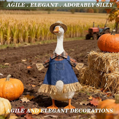Independence Day Style Cute Outfit for 23-Inch Cement Goose – Outdoor Garden Yard Porch Decor