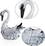 White Swan Garden Statue, Metal Goose Outdoor Decor for Yard Pool Patio Fountain Display
