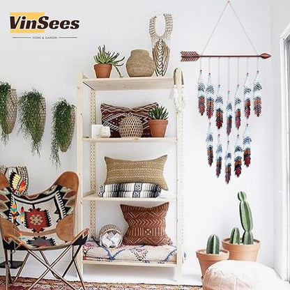 Metal Arrow & Feather Wall Art, Native American Indian Style Decor, Arrow Western Decor, Wind Chime Pendants, Thanksgiving Gift, American Indian Decoration