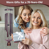 70th Birthday Gifts for Women - 32" Angel Aluminum Wind Chimes for Outside with Harmony Tone, Unique Wind Chimes for Garden, Patios and Backyard Decor, Memorable 70th Birthday Decorations