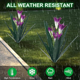 Homight Metal Agave Plant Outdoor Decoration Lily Mexican Yard Art Garden Gift Home Decor Hand Painted Metal Agave Garden Yard Statue, Outdoor Lawn Ornaments (2 Big Purple Lilies)