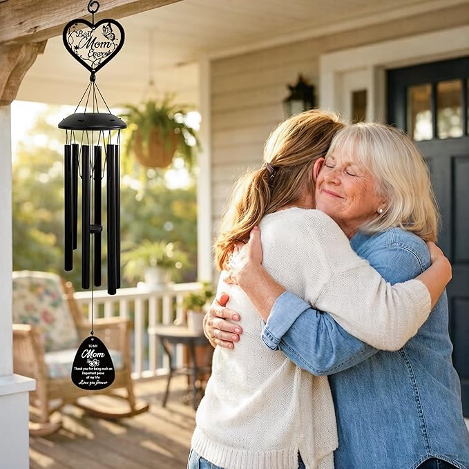Mom Gift Wind Chimes for Mom Birthday Gift from Daughter Son Valentine Gift Outdoor Wind Chime for Mother Garden Patio Porch Yard Decor