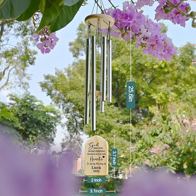 Sympathy Wind Chimes - Sympathy Memorial Bereavement Funeral Condolence Gifts for Loss of Loved One, Father, Mother, Husband, Son, Brother, Sister - in Loving Memory Gifts