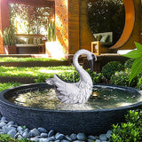 White Swan Garden Statue, Metal Goose Outdoor Decor for Yard Pool Patio Fountain Display