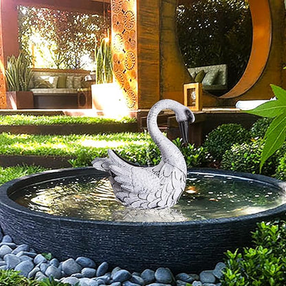 White Swan Garden Statue, Metal Goose Outdoor Decor for Yard Pool Patio Fountain Display