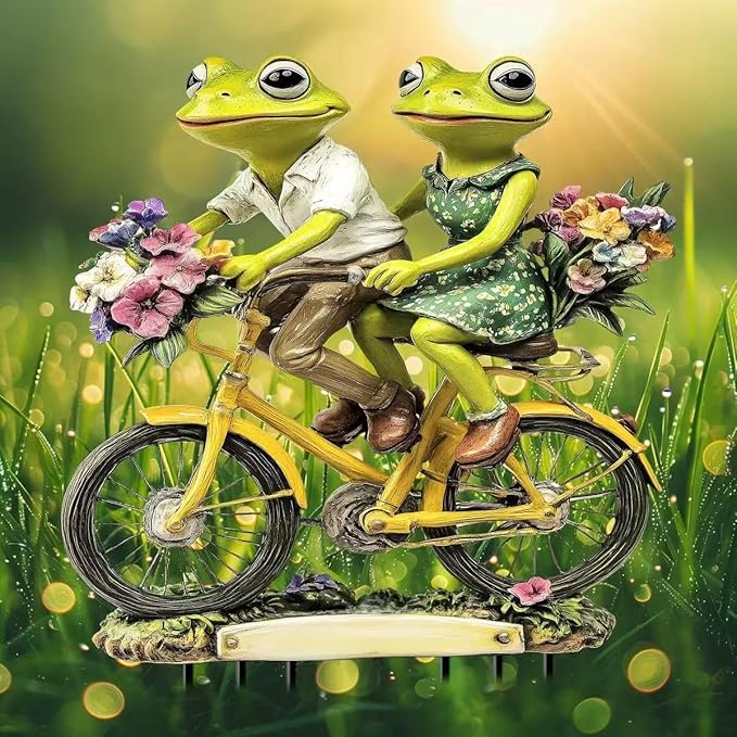 2D Love Frog Acrylic Garden Stake Decorative Yard Lawn Planter Outdoor Ornament (#02 Style)
