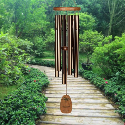 Woodstock Wind Chimes Personalized Amazing Grace Memorial Chime for Outside 24'' Medium Bronze Sympathy Customized Forever Inspirational Wind Chime for Outdoor Patio Home Garden Decor (P-AGMBR01)