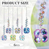 6pcs Crystal Suncatchers Four Leaf Clover Hanging Ornaments, Rainbow Maker Sun Catchers Indoor Window Outdoor Patio Garden Decor Gifts