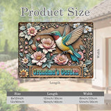 Custom Garden Signs Personalized Metal Tin Sign for Women, Retro Hummingbird Metal Sign for Outdoor, Patio, Yard Home Decor Gift for Mothers Day, Grandmas, and Gardening Lovers