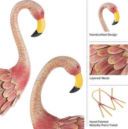 Pure Garden Flamingo Garden Statues Set of 2-28 and 31-Inch-Tall Pink Flamingos for Yard or Lawn Decor - Outdoor Garden Decor for Outside - Lawn Ornaments and Statues for Patio, Pond, or Backyard