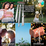 UpBlend Outdoors Wind Chimes for Outside, Gift for Mom, Deep Tone, Sympathy Gifts for Loss of Loved One, Patio Decoration, Memorial Windchimes, 38" Silver