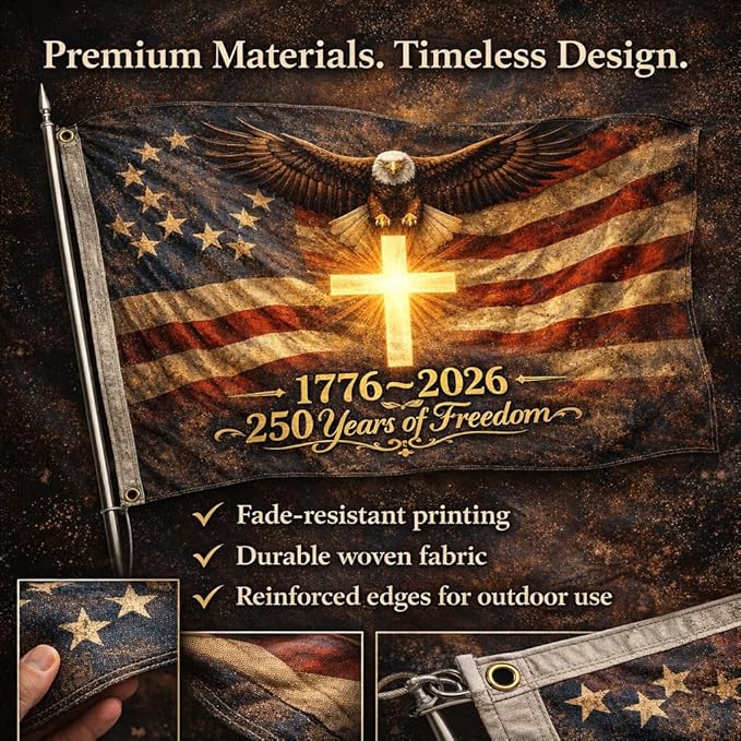 US 250 Flag – 250th Anniversary USA Double Sided 3-Ply Outdoor Flag, We The People 1776-2026 Patriotic Yard & House Banner for 4th of July (5, 4X6)