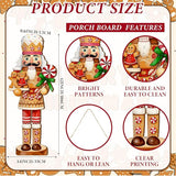 Winter Snowman Porch Sign Wooden Porch Decor Winter Christmas Nutcracker Snowman Front Door Welcome Standing Sign for Xmas Farmhouse Outdoor Yard Wall Hanging Decorations(40 Inch,Nutcracker)