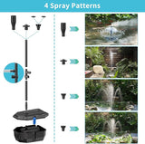 NFESOLAR Solar Pond Filter Fountain, 30W Solar Pond Pump with Pond Filter, 16.4 Ft Cord, 6.6 Ft Tubing for Outdoor Pond 200-600 Gallons, Garden Waterscape N3223