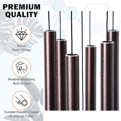 Vanquer Wind Chimes for Outside Deep Tone - 38'' Wind Chimes Outdoor Clearance, Deep Tone, Windchimes Outdoors, Memorial,Wind Spinner, Sympathy Gift, Patio, Home Décor (Bronze)