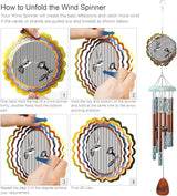 Aoedelyart Wind Chimes for Outside with 3D Animations Hummingbird Wind Spinner,37" Memorial WindChimes Outdoor Hanging Decor,Hummingbird Gift for Women Mom Grandma Wife,Garden Ornaments