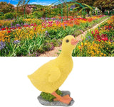 Cute Statues Resin Duck Figurine Furry Ducks True Colors Garden Statue Anti Fading Backyard Decor(Yellow)