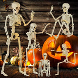 12 Packs Skeleton Halloween Decorations Outdoor with 16" Full Body Posable Joints Skeletons Decor, Halloween Party Decor Indoor, Yard Garden Lawn Graveyard Haunted House Props Spooky Party Decorations