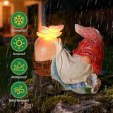 Gnomes Garden Decor Solar Led Lights Outdoor Funny Gnome Decor with Butterfly Waterproof for Home,Yard Art,Gardening Gifts for Women